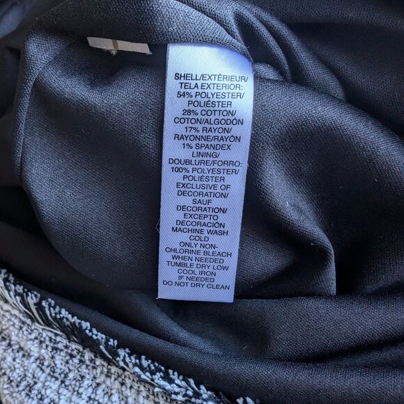 Ann Taylor LOFT Black/White  Pull-on Tweed Mini Skirt Size L - Picture 6 of 7